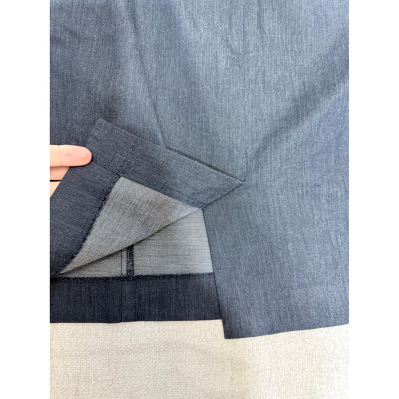 Ann Taylor Loft Denim Pencil Skirt Dark Indigo Blue Cotton Stretch Size 6 - Picture 2 of 9
